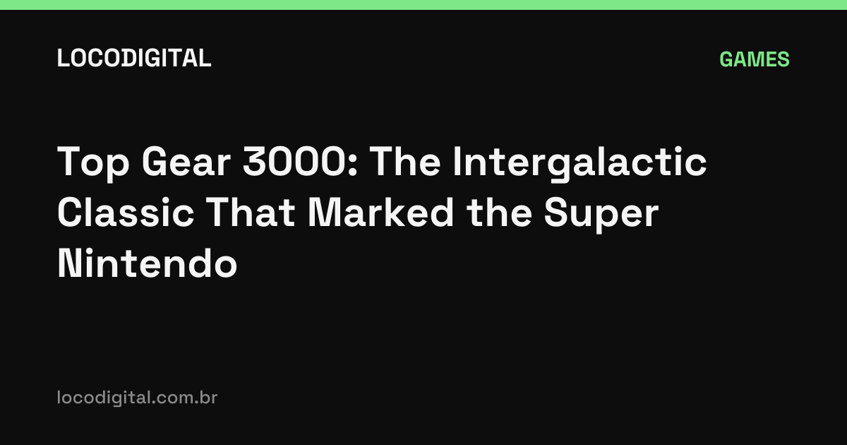 Top Gear 3000: The Intergalactic Classic That Marked the Super Nintendo