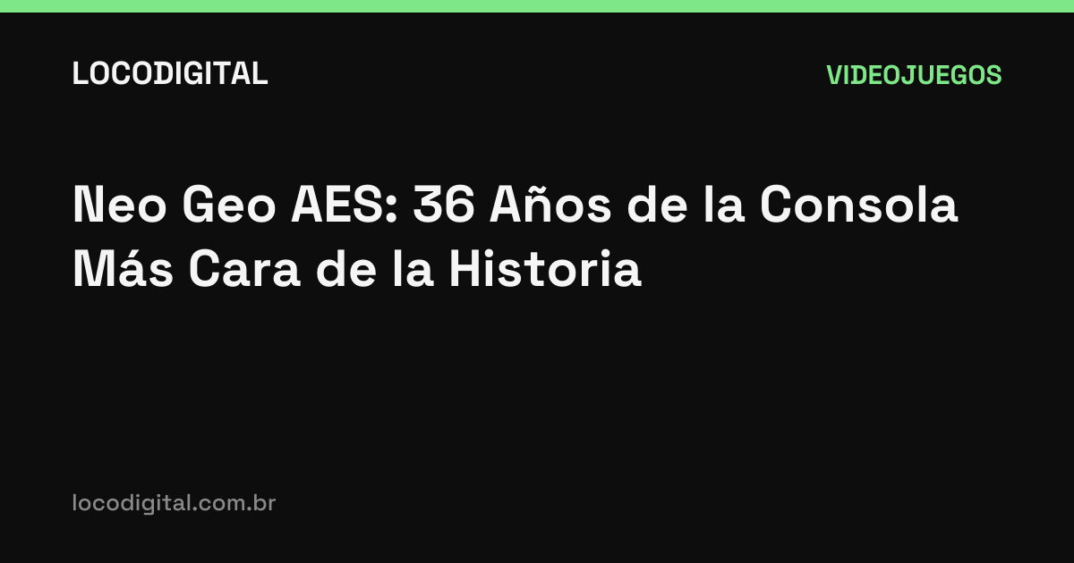 Neo Geo AES: 36 Años de la Consola Más Cara de la Historia